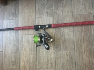 Type: Reels | Brand: Okuma | Item: 10k Dr Fish spinning reel on a 12’ Okuma Longitude rod with breakaway cannon